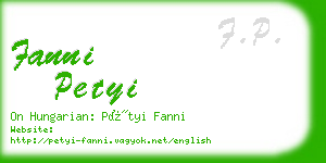 fanni petyi business card